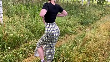 Play Wife sucks cock outdoors and has sex with cum on ass. KleoModel