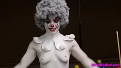 Play Clown Tease: Amateur Teen's Small Tits & Solo Hardcore Fun