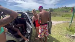 Play Interracial Pornstar Threesome in the Woods