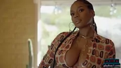 Play Nyla's Huge Natural Ebony Tits and Solid Striptease