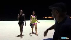 Play Latina Priscila's Interracial Beach Hookup