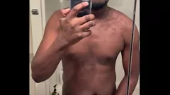Play Black Guy Strokes His Big Dick and Cums in Close-Up