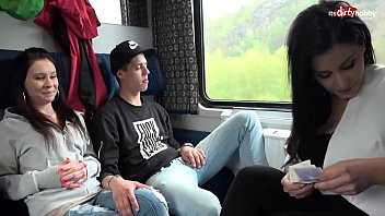 Play Hot Foursome Sex in Public TRAIN