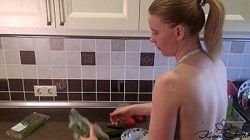 Play Housewife Sensual Play Pussy during Cooking Dinner - Amateur
